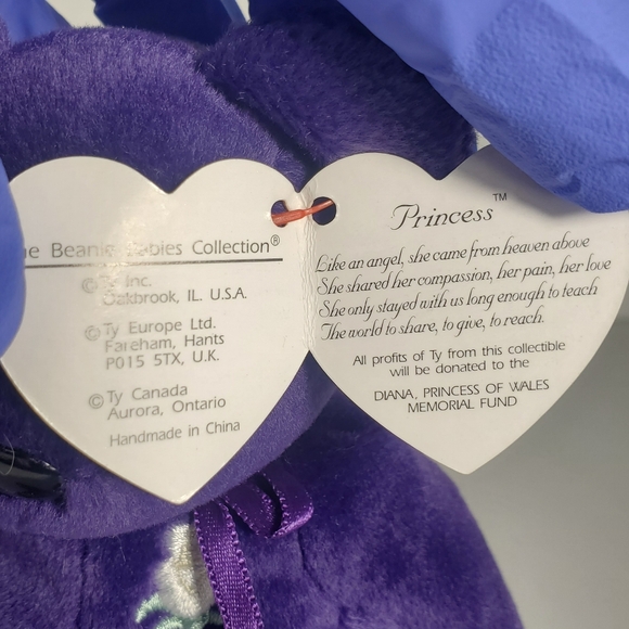 NWT Beanie Baby ty Official Princess The Bear - Picture 8 of 11